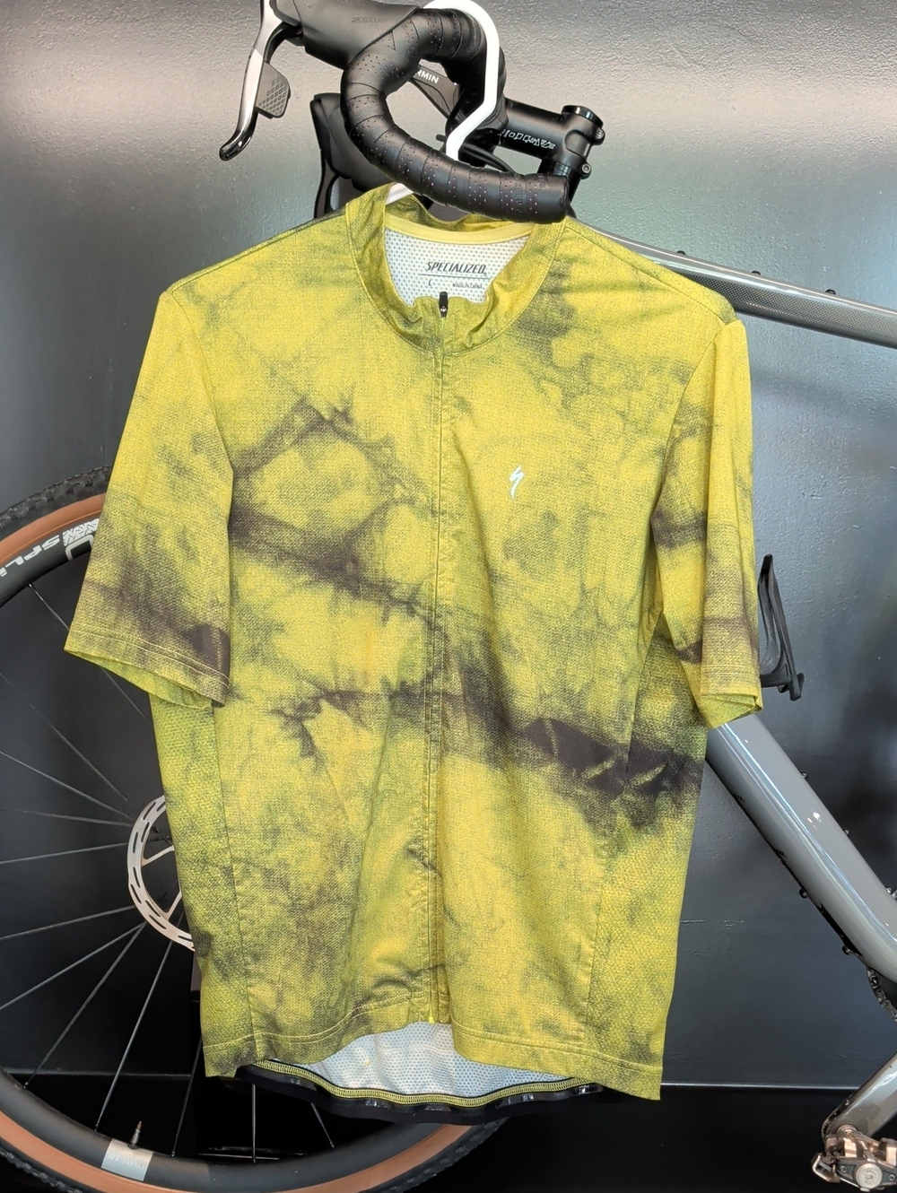 Specialized Yellow and Black Tie-Dye Cycling Jersey